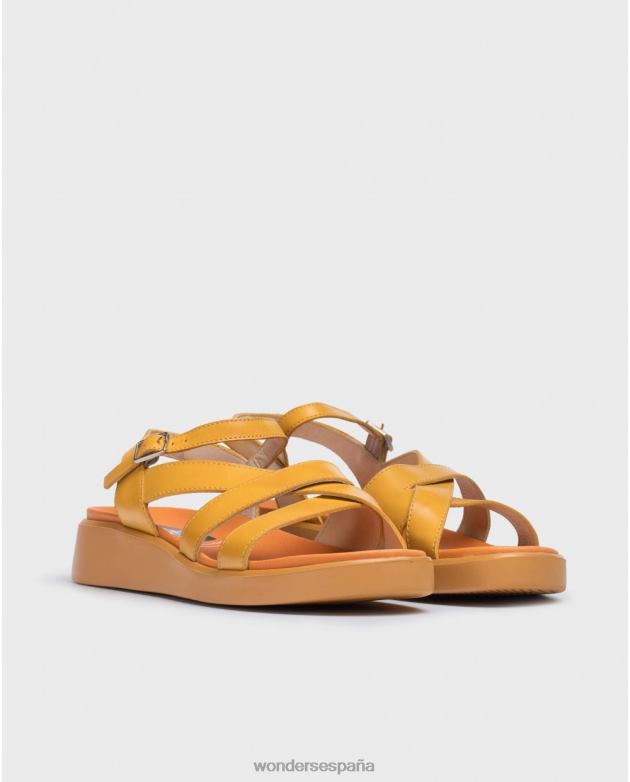 sandalia folk mango naranja mujer Wonders 40486322 calzado