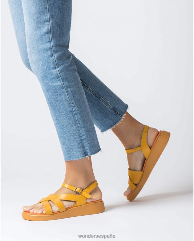 sandalia folk mango naranja mujer Wonders 40486322 calzado