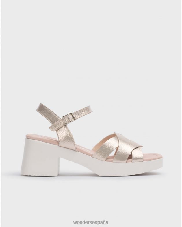 sandalia georgina oro platino mujer Wonders 40486119 calzado