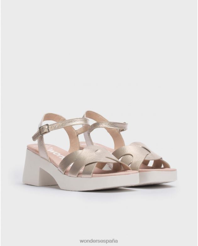 sandalia georgina oro platino mujer Wonders 40486119 calzado