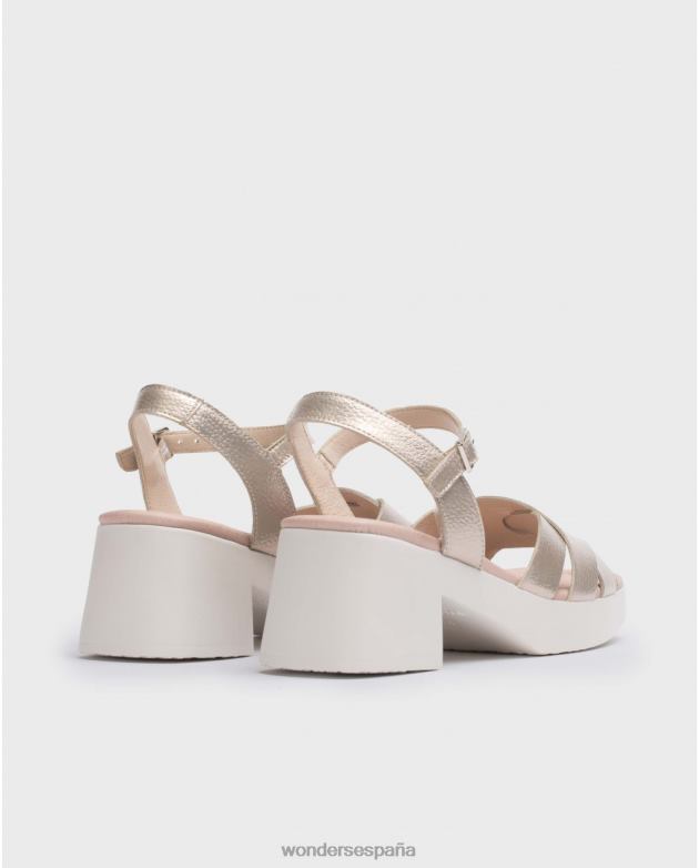 sandalia georgina oro platino mujer Wonders 40486119 calzado