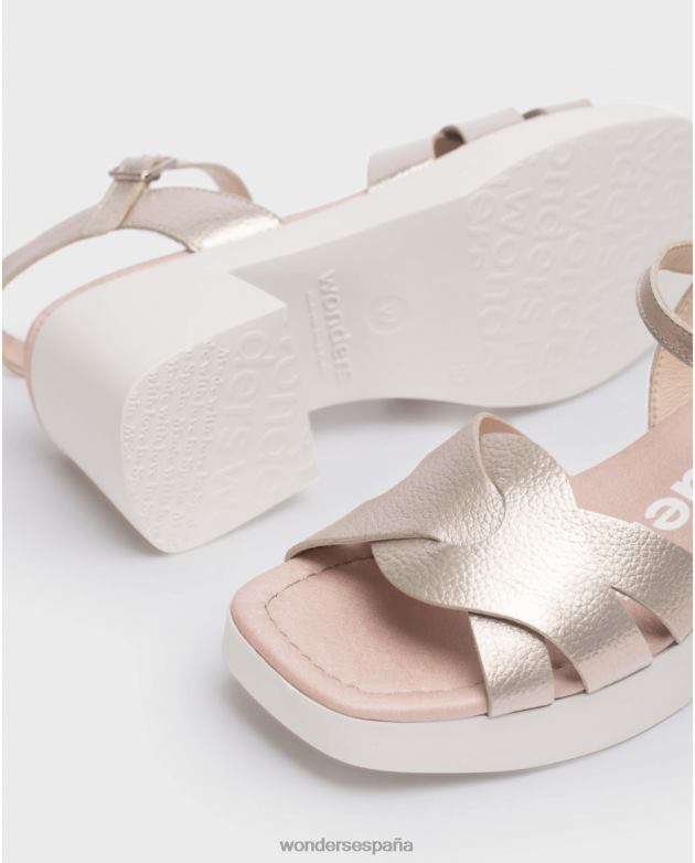 sandalia georgina oro platino mujer Wonders 40486119 calzado