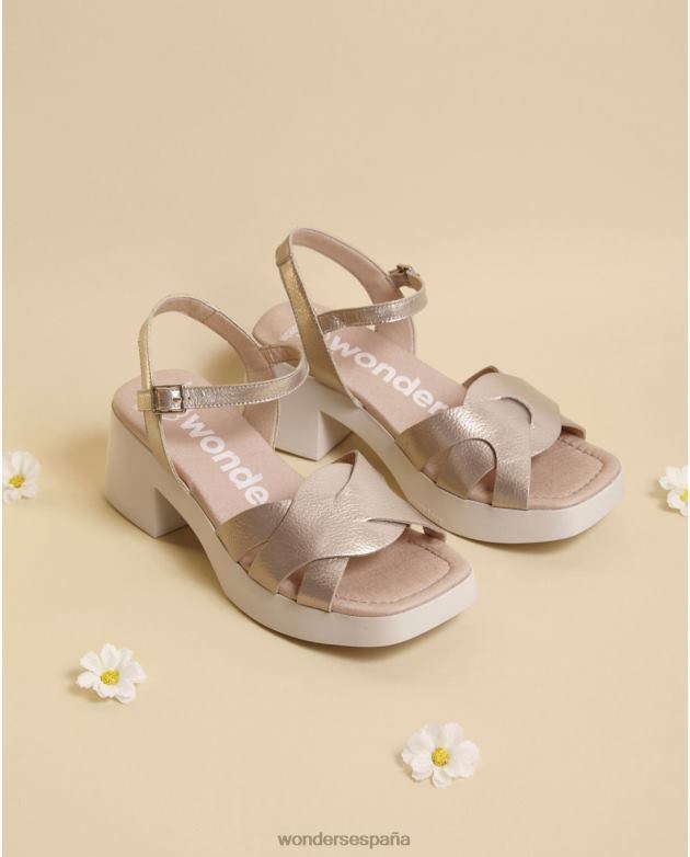 sandalia georgina oro platino mujer Wonders 40486119 calzado