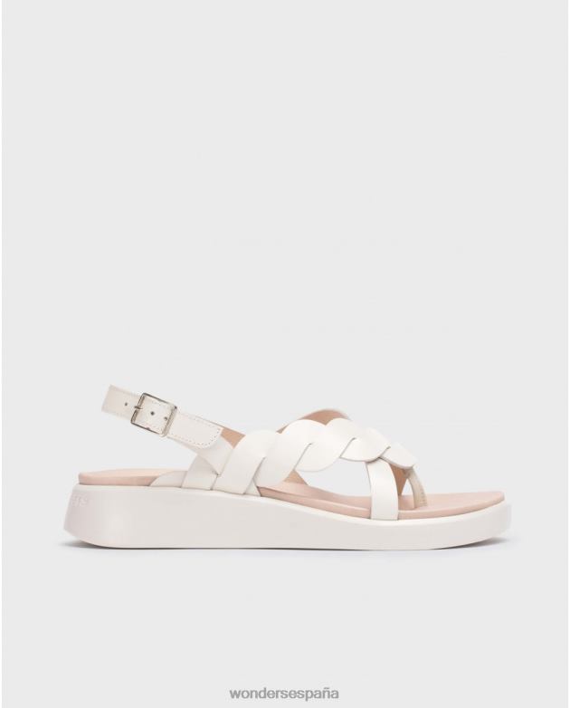 sandalia jang blanco roto mujer Wonders 40486257 calzado