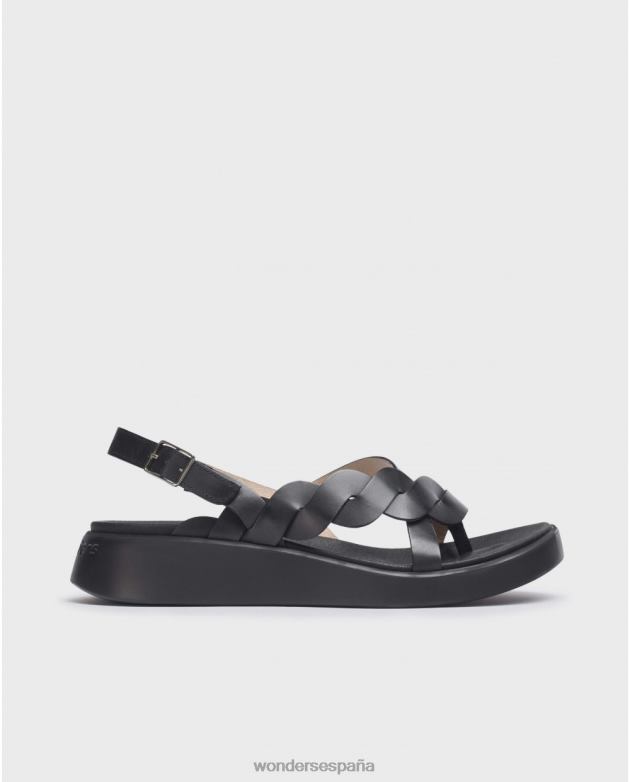 sandalia jang negra mujer Wonders 40486256 calzado