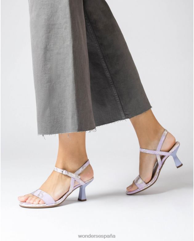 sandalia lavanda violeta coco mujer Wonders 4048665 calzado