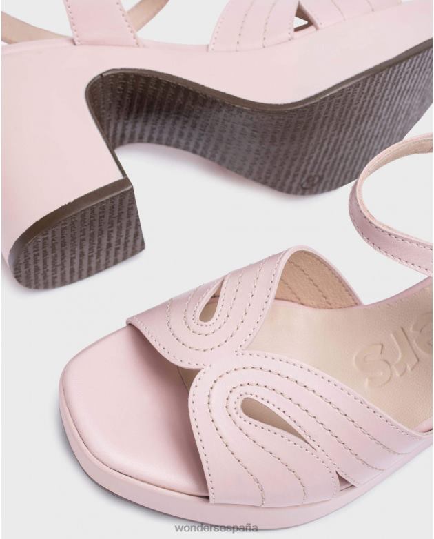 sandalia lexi negra rosa mujer Wonders 40486118 calzado