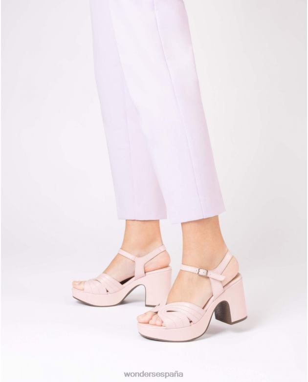 sandalia lexi negra rosa mujer Wonders 40486118 calzado