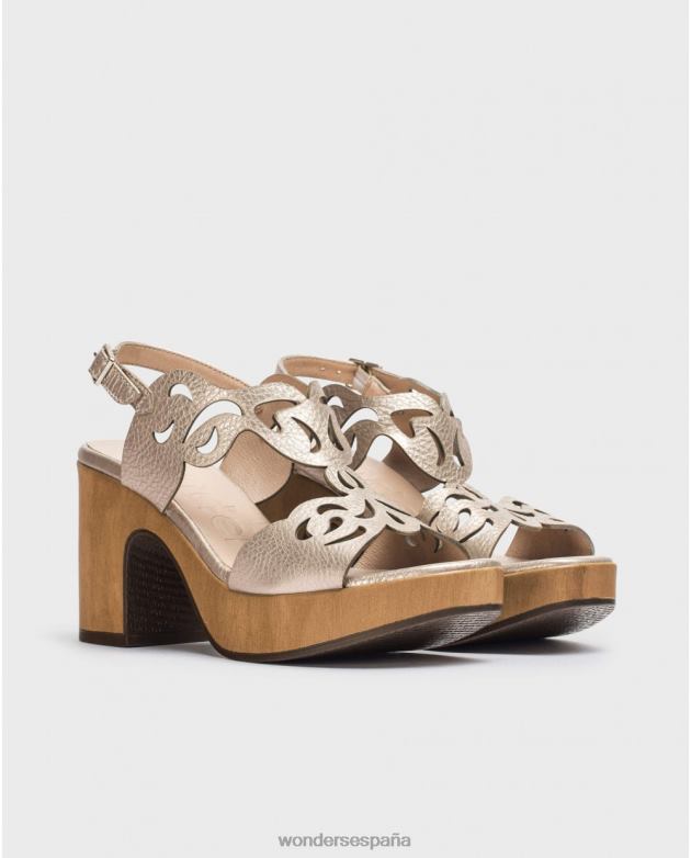 sandalia lexi negro platino mujer Wonders 4048655 calzado