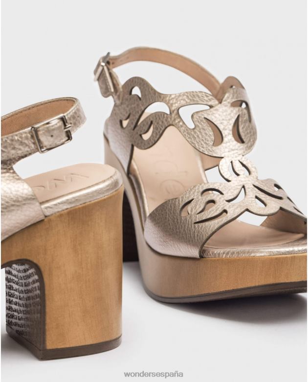 sandalia lexi negro platino mujer Wonders 4048655 calzado