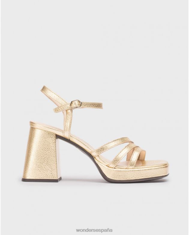 sandalia love platino oro mujer Wonders 4048649 calzado