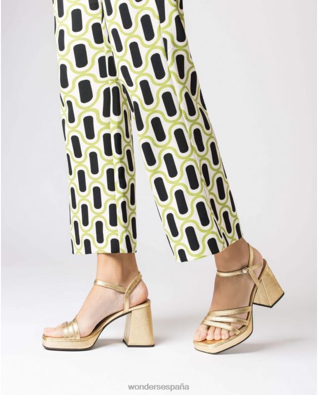 sandalia love platino oro mujer Wonders 4048649 calzado