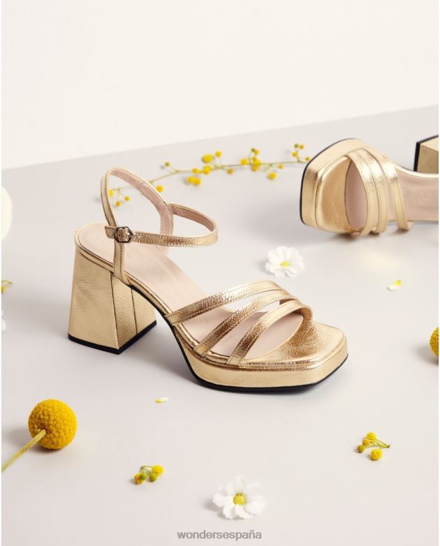 sandalia love platino oro mujer Wonders 4048649 calzado