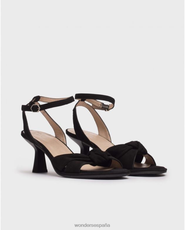 sandalia madison negra negra mujer Wonders 40486290 calzado