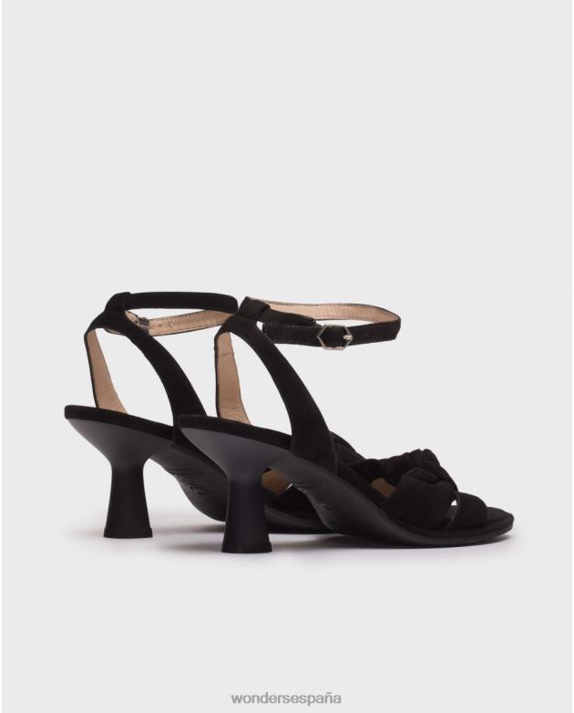 sandalia madison negra negra mujer Wonders 40486290 calzado