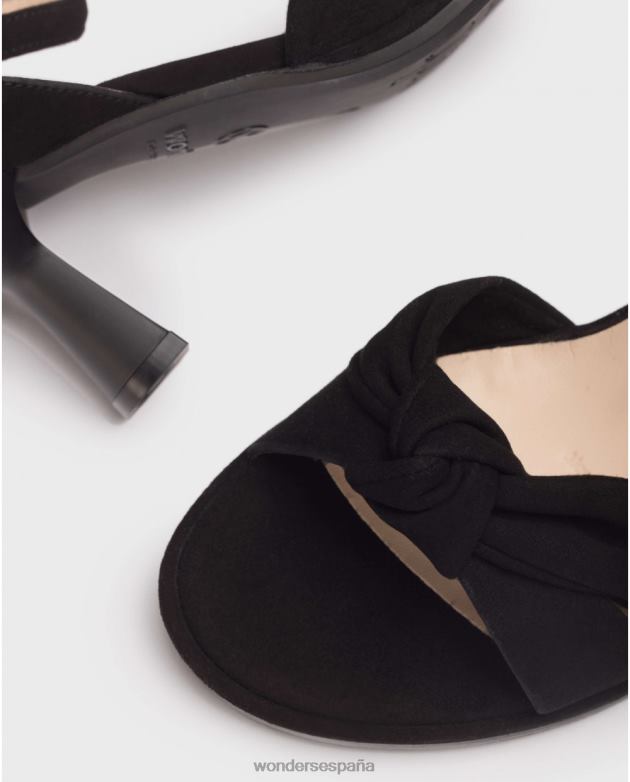 sandalia madison negra negra mujer Wonders 40486290 calzado