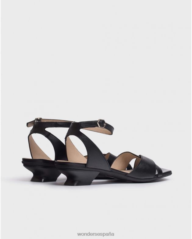 sandalia mamy negra negra mujer Wonders 40486291 calzado