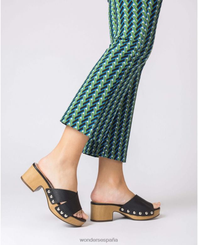 sandalia marta negra negra mujer Wonders 4048638 calzado