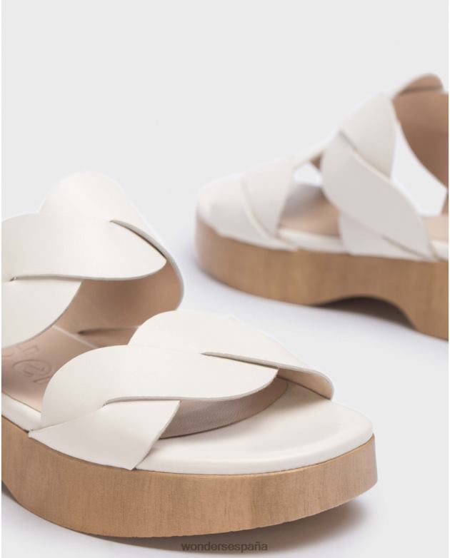 sandalia maui blanco roto mujer Wonders 40486209 calzado