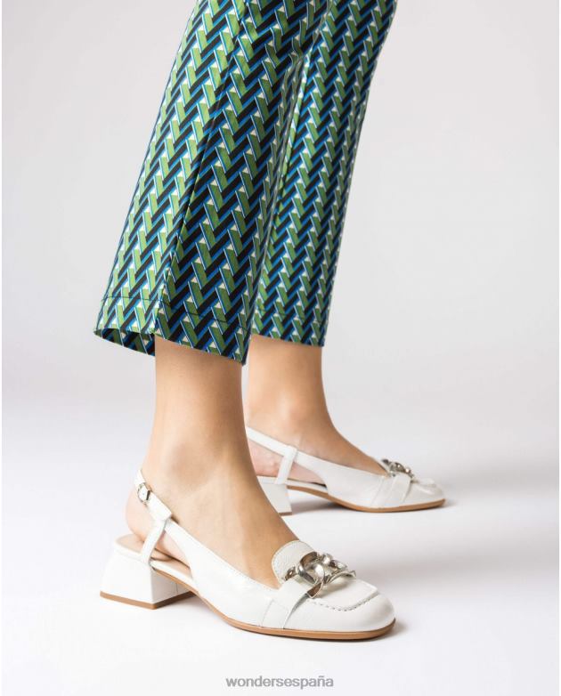 sandalia maxine blanco roto mujer Wonders 40486103 calzado
