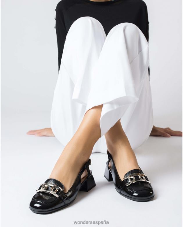 sandalia maxine negra mujer Wonders 40486102 calzado