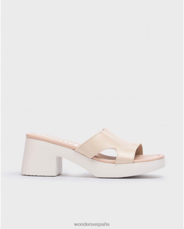 sandalia motel beige natural mujer Wonders 40486169 calzado