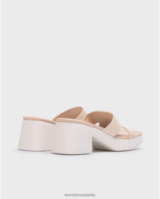 sandalia motel beige natural mujer Wonders 40486169 calzado