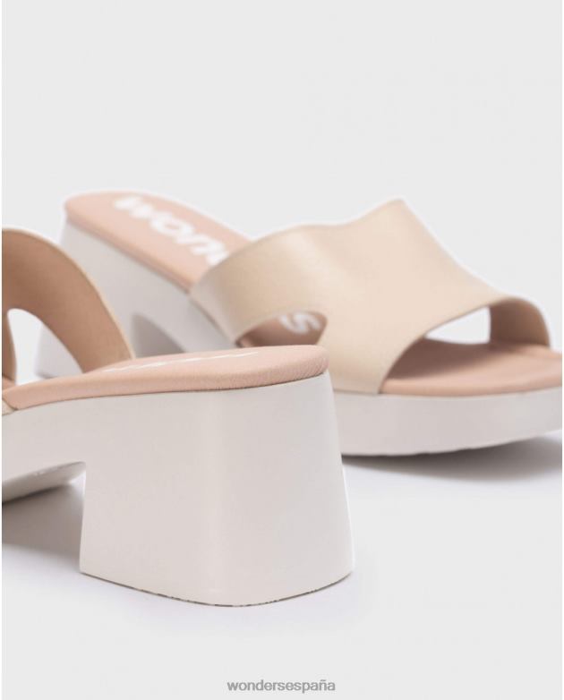 sandalia motel beige natural mujer Wonders 40486169 calzado