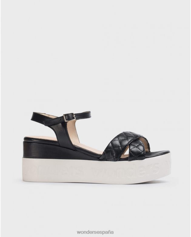 sandalia muñequita negra negra mujer Wonders 40486404 calzado
