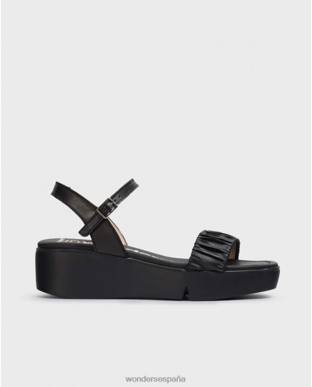 sandalia negra boza negra mujer Wonders 40486312 calzado