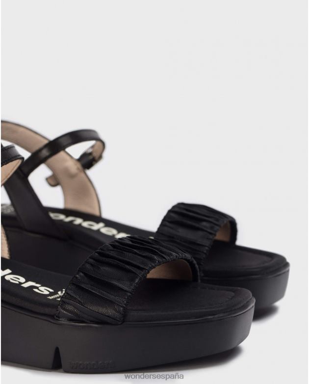 sandalia negra boza negra mujer Wonders 40486312 calzado