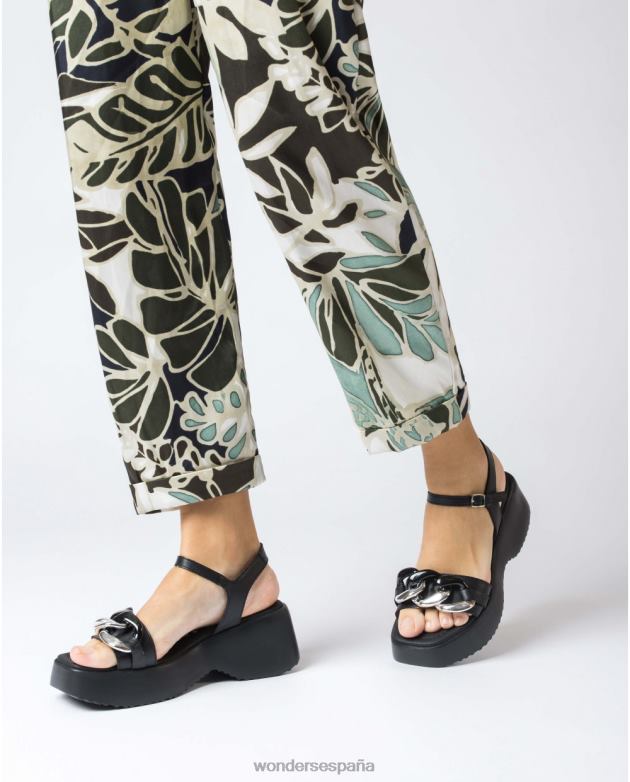 sandalia negra claire negra mujer Wonders 404865 calzado