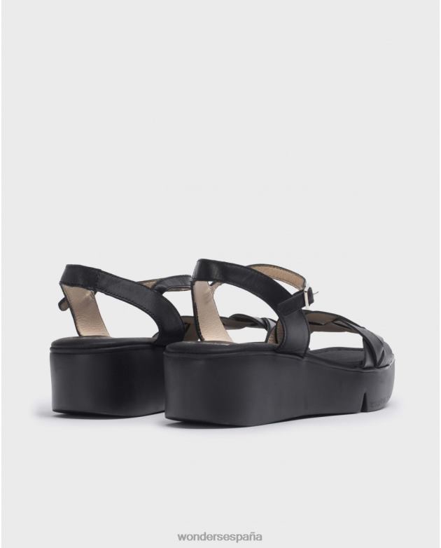 sandalia negra dita negra mujer Wonders 40486189 calzado