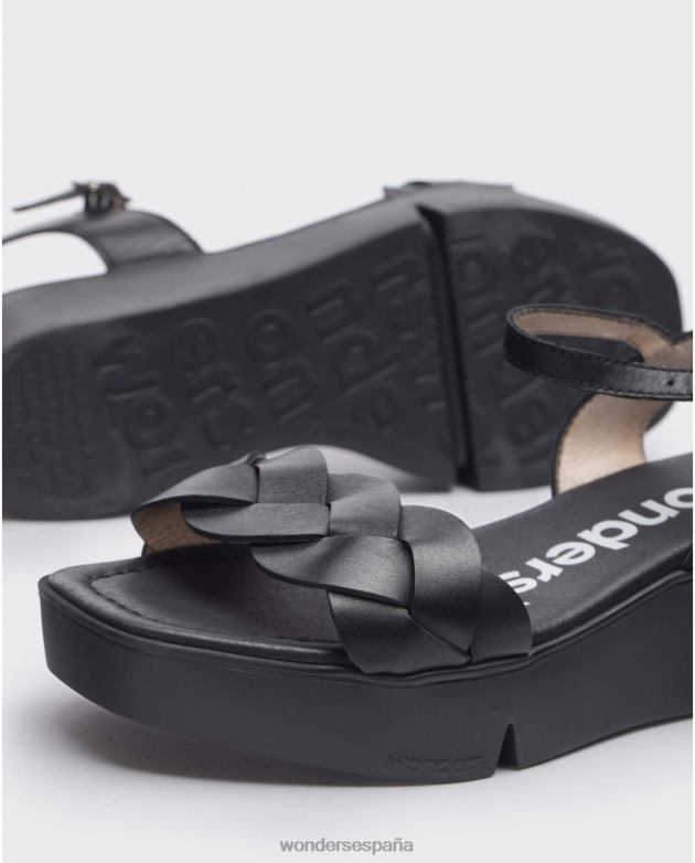 sandalia negra dita negra mujer Wonders 40486189 calzado