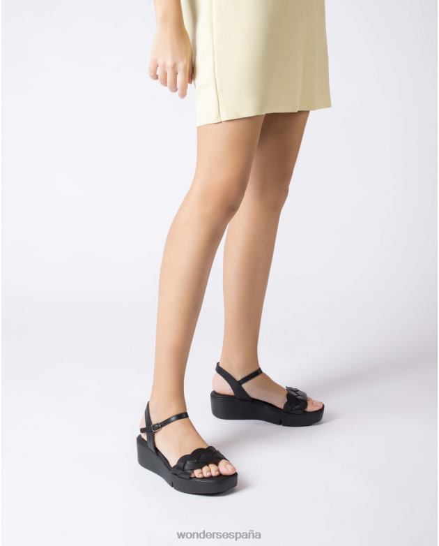 sandalia negra dita negra mujer Wonders 40486189 calzado