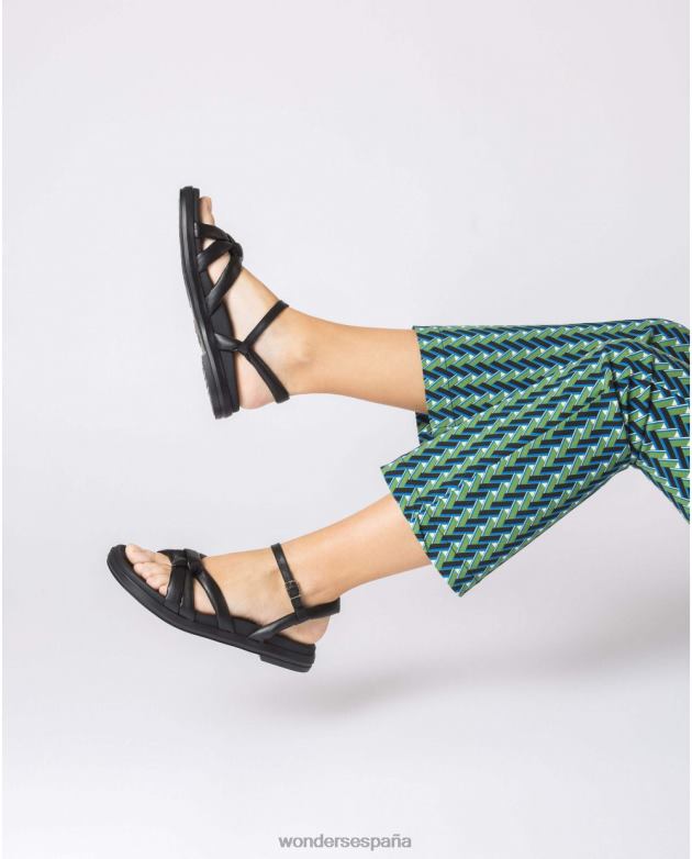 sandalia negra elsa negra mujer Wonders 40486122 calzado