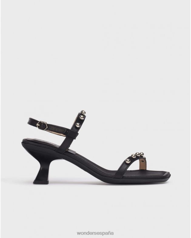 sandalia negra geno negra mujer Wonders 40486346 calzado