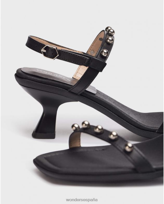 sandalia negra geno negra mujer Wonders 40486346 calzado