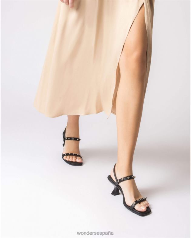 sandalia negra geno negra mujer Wonders 40486346 calzado