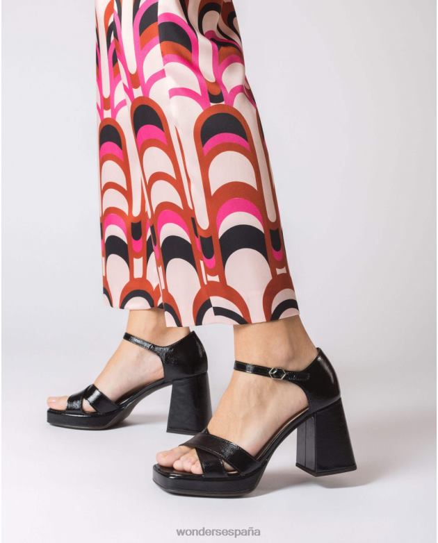 sandalia negra julia negra mujer Wonders 4048617 calzado