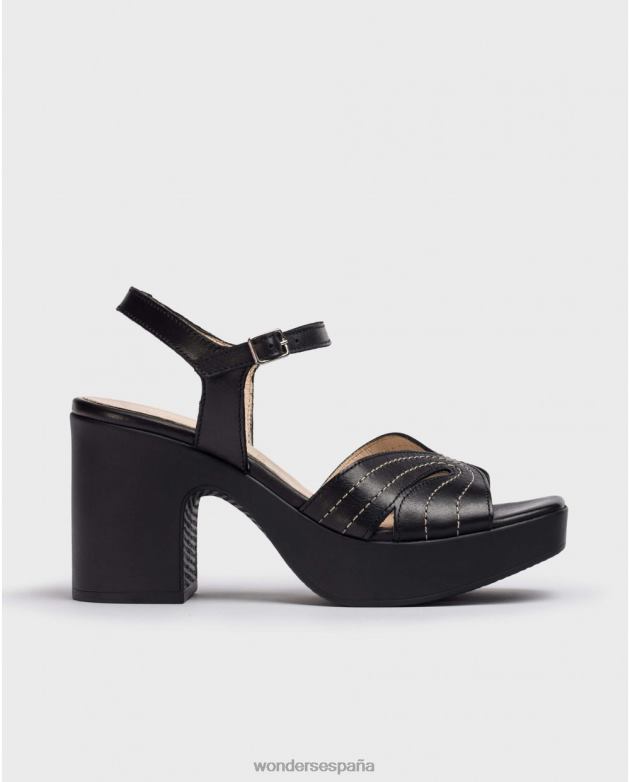 sandalia negra lexi negra mujer Wonders 40486116 calzado