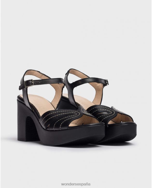 sandalia negra lexi negra mujer Wonders 40486116 calzado