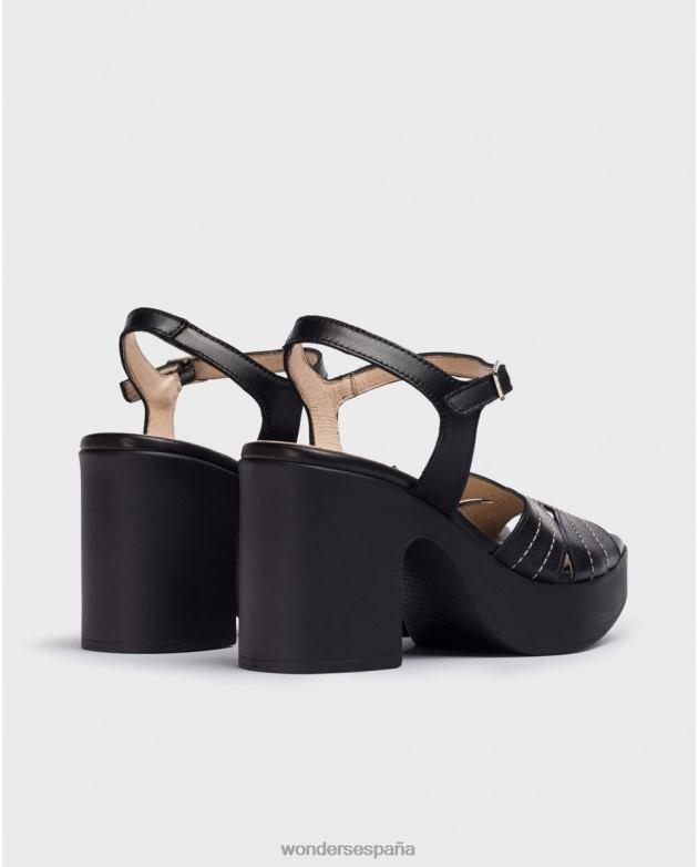 sandalia negra lexi negra mujer Wonders 40486116 calzado