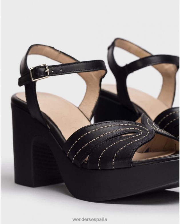 sandalia negra lexi negra mujer Wonders 40486116 calzado