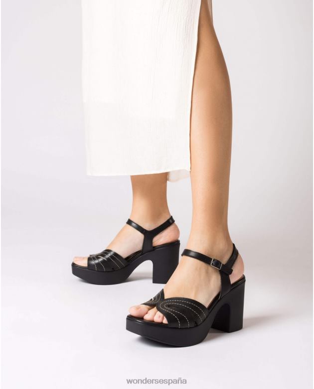 sandalia negra lexi negra mujer Wonders 40486116 calzado