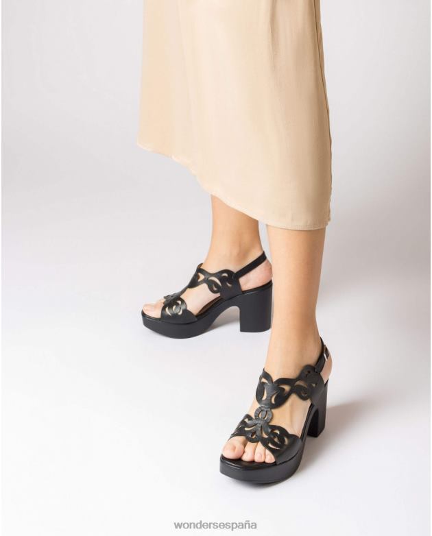 sandalia negra lexi negra mujer Wonders 40486283 calzado