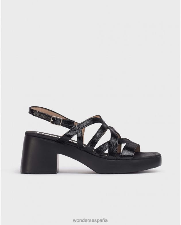 sandalia negra loreto negra mujer Wonders 40486167 calzado