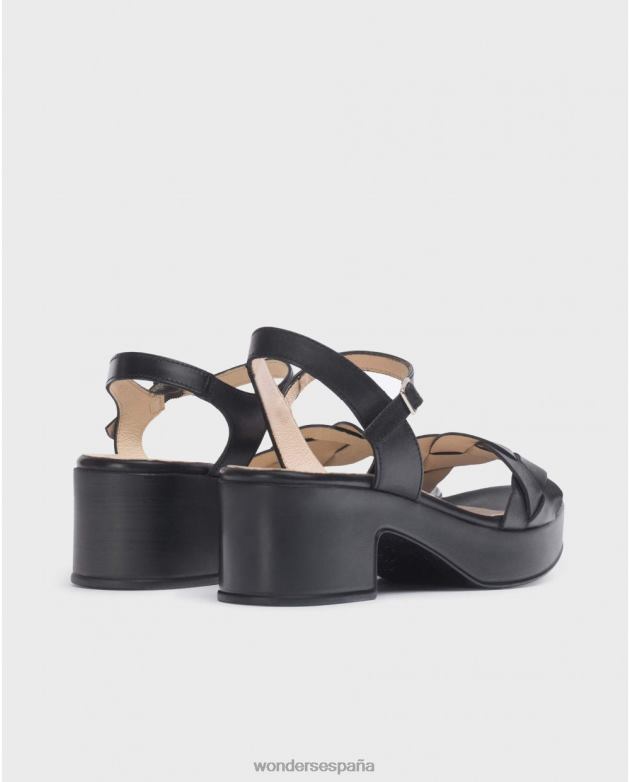 sandalia negra luna negra mujer Wonders 40486244 calzado