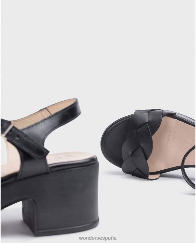 sandalia negra luna negra mujer Wonders 40486244 calzado