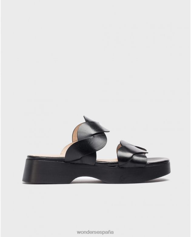 sandalia negra maui negra mujer Wonders 40486208 calzado